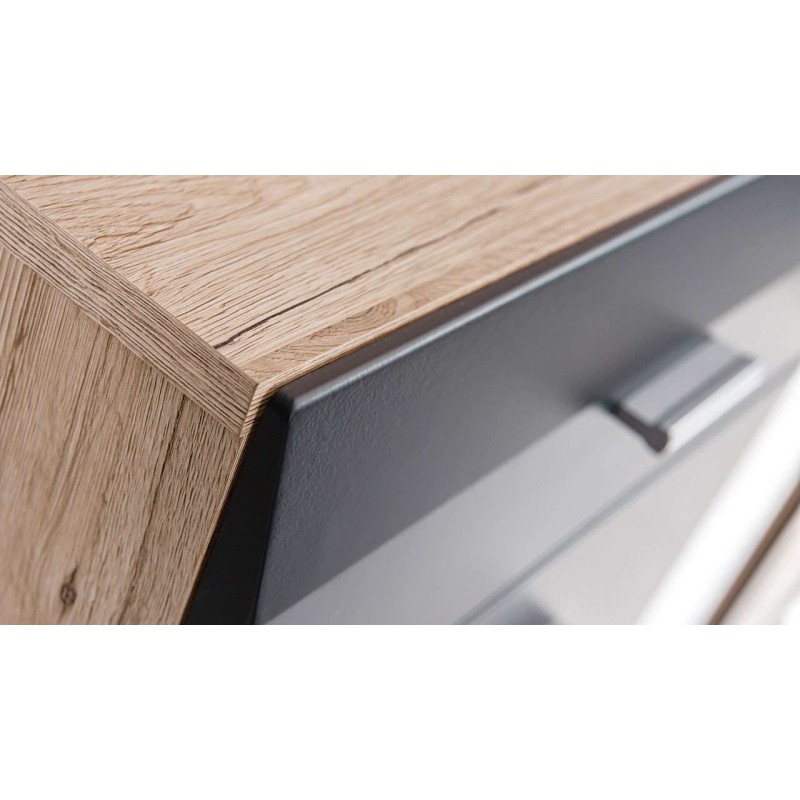 Σύνθεση τοίχου CLIF φυσικό Sanremo+ ματ Γραφίτης 180x195x45cm (ΜxYxB)