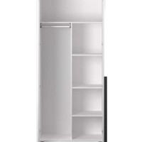 Ντουλάπα GRD-1726-DD Oryana Δίφυλλη Λευκή με 5 ράφια και 1 κρεμάστρα 90x210x62cm
