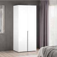 Ντουλάπα GRD-1726-DD Oryana Δίφυλλη Λευκή με 5 ράφια και 1 κρεμάστρα 90x210x62cm
