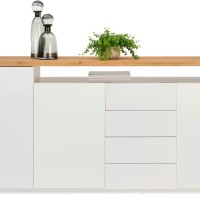 Μπουφές VIEW Λευκός+Φυσικό 180x94x38cm (ΜxΥxΒ)