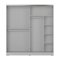 Ντουλάπα SWD-1827-VZ Milano συρόμενη λευκό Mink 207x223x60cm (ΜxΥxΒ)