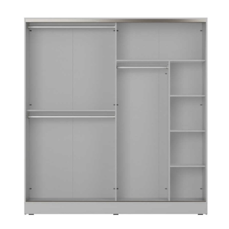 Ντουλάπα SWD-1827-VZ Milano συρόμενη λευκό Mink 207x223x60cm (ΜxΥxΒ)