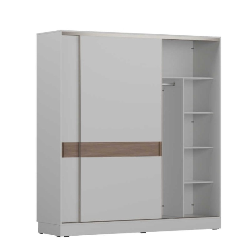 Ντουλάπα SWD-1827-VZ Milano συρόμενη λευκό Mink 207x223x60cm (ΜxΥxΒ)