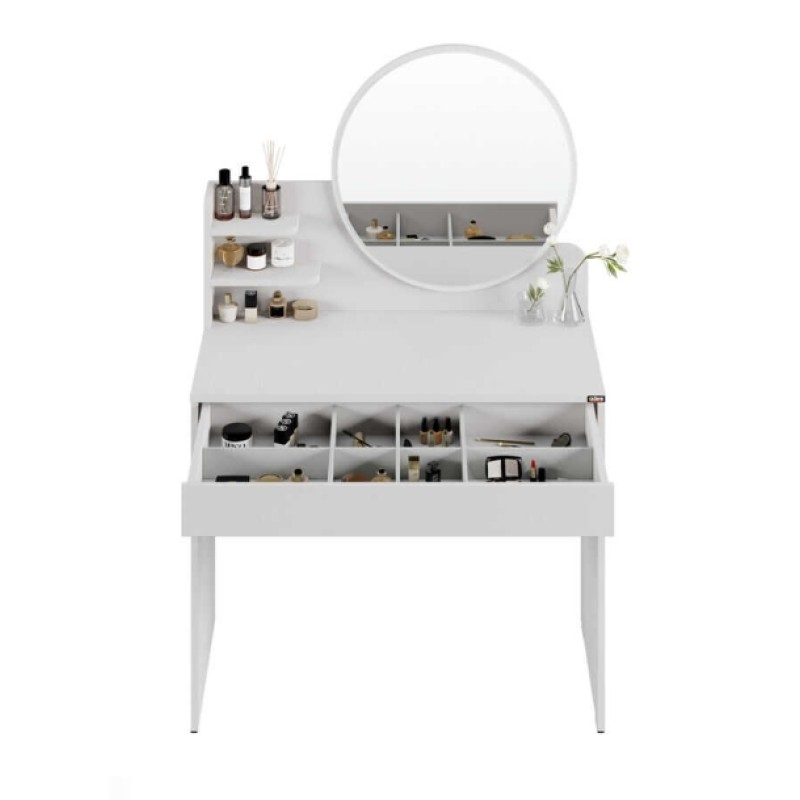 Τουαλέτα- μπουντουάρ MU-708-DD make up λευκή 90x138x45cm