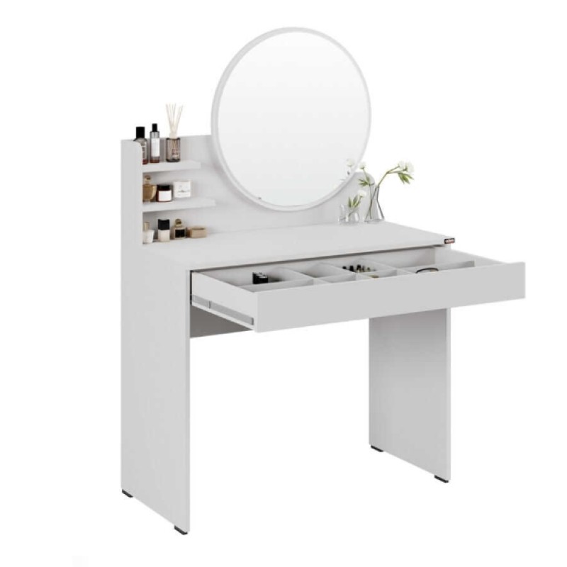Τουαλέτα- μπουντουάρ MU-708-DD make up λευκή 90x138x45cm