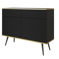 Μπουφές Oro MDF Ανθρακί με μαύρα πόδια  107x85x39cm