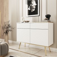 Μπουφές Oro MDF λευκό με χρυσά πόδια  107x85x39cm