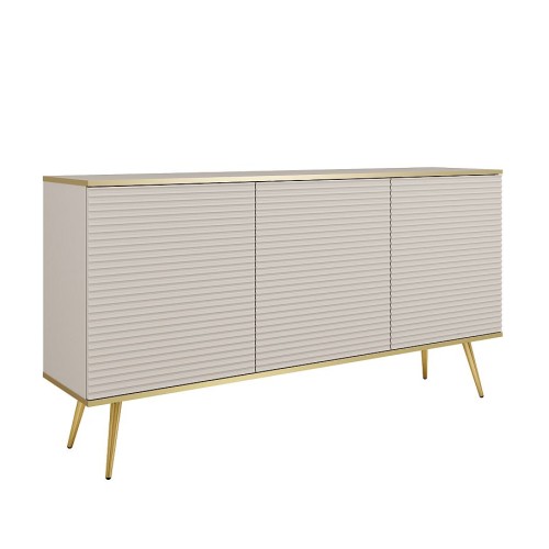 Μπουφές Oro MDF Μπεζ με Χρυσά πόδια 160x85x39cm