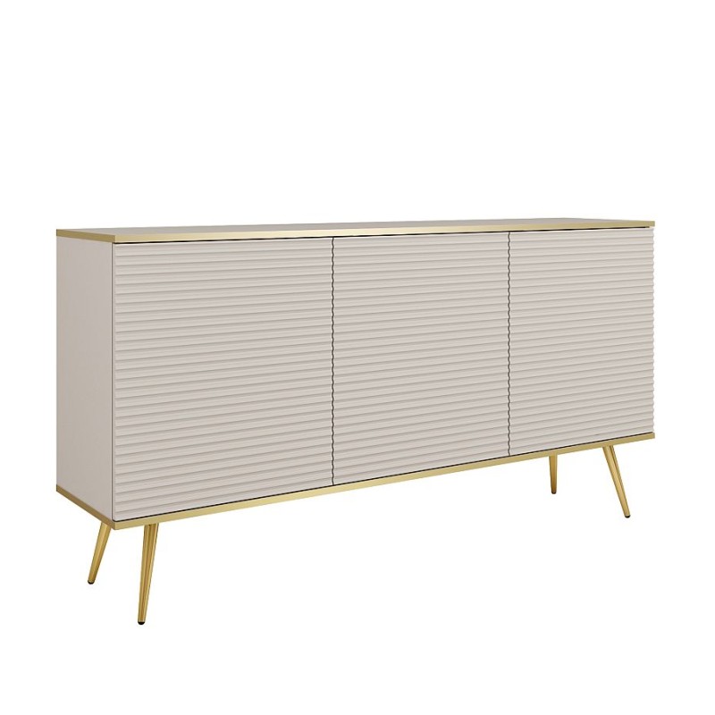 Μπουφές Oro MDF Μπεζ με Χρυσά πόδια 160x85x39cm