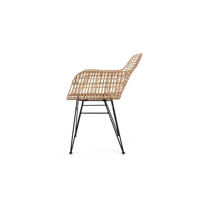 Καρέκλα Τραπεζαρίας με μπράτσα Marea Black legs (57x60x82) Soulworks 0300087