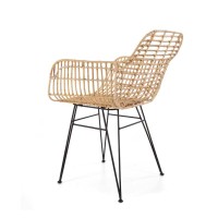 Καρέκλα Τραπεζαρίας με μπράτσα Marea Black legs (57x60x82) Soulworks 0300087