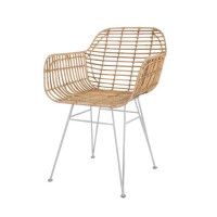 Καρέκλα Τραπεζαρίας με μπράτσα Marea White legs (57x60x82) Soulworks 0300088