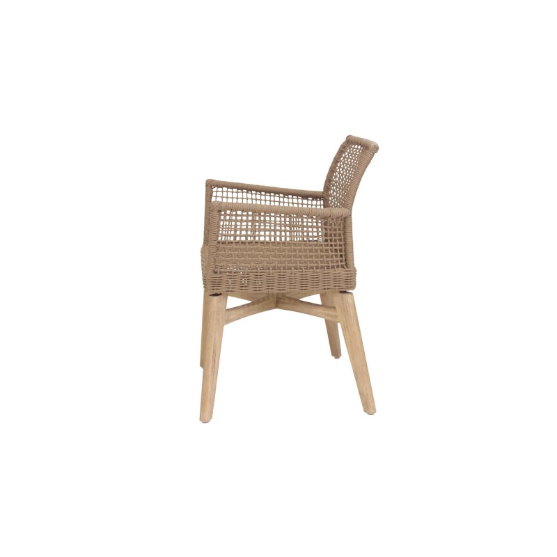 Καρέκλα Τραπεζαρίας με μπράτσα Thin Air Low Back Latte (61x59x79) Soulworks 0370070
