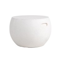 Τραπέζι Καθιστικού Rieti Terazzo White Round (44x44x34) Soulworks 0800047