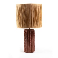 Επιτραπέζιο Φωτιστικό Brava Raffia Terracotta (36x36x60) Soulworks 0880003