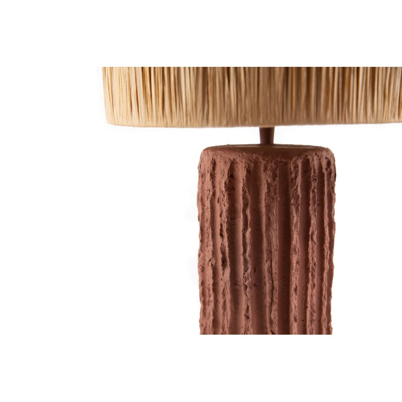 Επιτραπέζιο Φωτιστικό Brava Raffia Terracotta (36x36x60) Soulworks 0880003