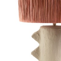 Επιτραπέζιο Φωτιστικό Miela Raffia Beige Terracota (34x34x52) Soulworks 0880005
