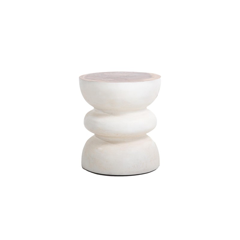 Σκαμπό Najib White Natural (40x40x45) Soulworks 0900009