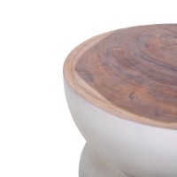 Σκαμπό Najib White Natural (40x40x45) Soulworks 0900009