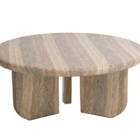 Τραπέζι Καθιστικού Frey Travertine (91x91x38) Soulworks 0910011