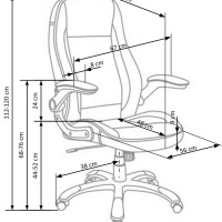 SATURN Καρέκλα γραφείου σε λευκό με μηχανισμό TILT 67x65x112-120cm