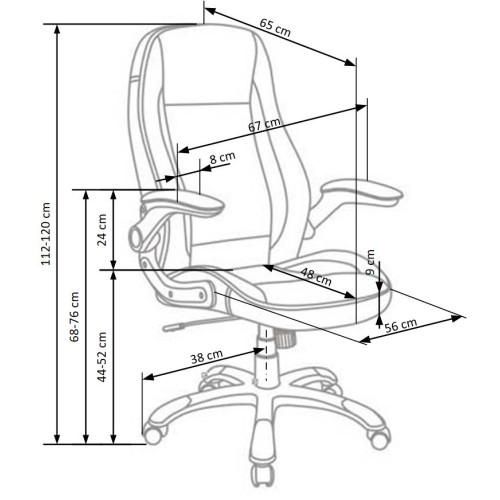 SATURN Καρέκλα γραφείου σε λευκό με μηχανισμό TILT 67x65x112-120cm 