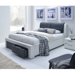 CASSANDRA S κρεβάτι λευκό-μαυρο με συρτάρια 172/225/99/39 cm