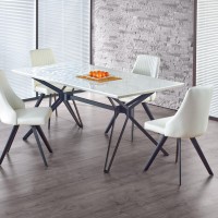 Τραπέζι τραπεζαρίας PASCAL λευκό / μαύρο 160/90/76 cm 2010001149576