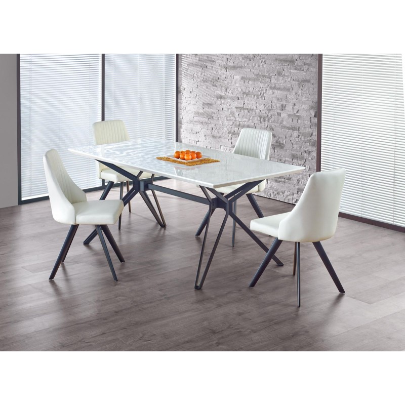 Τραπέζι τραπεζαρίας PASCAL λευκό / μαύρο 160/90/76 cm 2010001149576