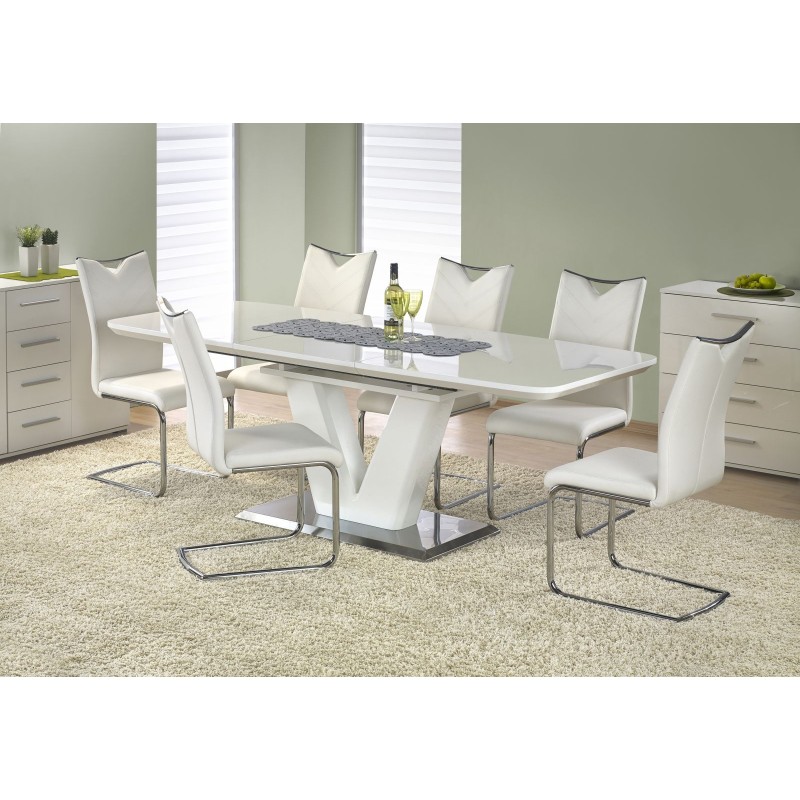 Επεκτεινόμενο Τραπέζι MISTRAL 160-220/90/77 cm,ανοξείδωτο-λευκό