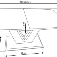 Επεκτεινόμενο Τραπέζι MISTRAL 160-220/90/77 cm,ανοξείδωτο-λευκό