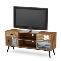 Έπιπλο τηλεόρασης MEZO RTV-1 πολύχρωμο 120/39/60 cm, υλικό: πλαστικοποιημένο μοριοσανίδες / ατσάλι με βαφή πούδρας, χρώμα: πολύχρωμο 2010001152200