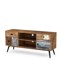 Έπιπλο τηλεόρασης MEZO RTV-1 πολύχρωμο 120/39/60 cm, υλικό: πλαστικοποιημένο μοριοσανίδες / ατσάλι με βαφή πούδρας, χρώμα: πολύχρωμο 2010001152200