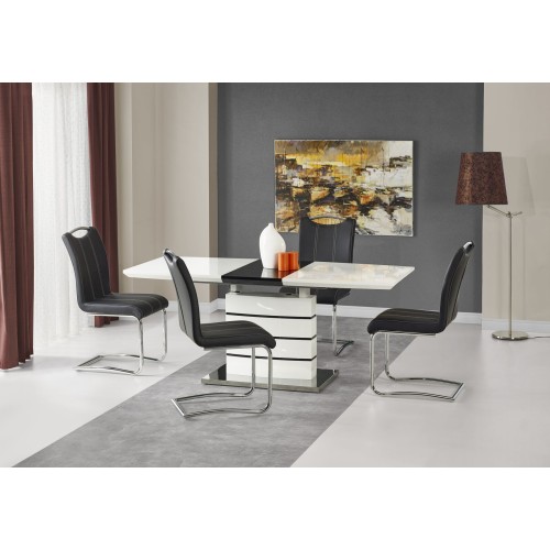 NORD τραπέζι επέκτασης λευκό / μαύρο  140-180/80/76 cm  2010001153535