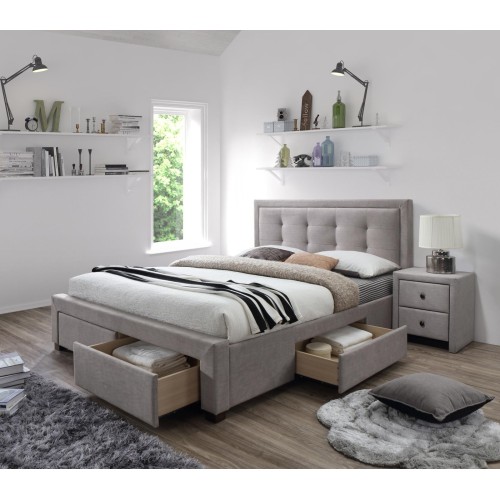 EVORA Κρεβάτι με συρτάρια μπεζ 164x215x111cm (για στρώμα 160x200cm) 