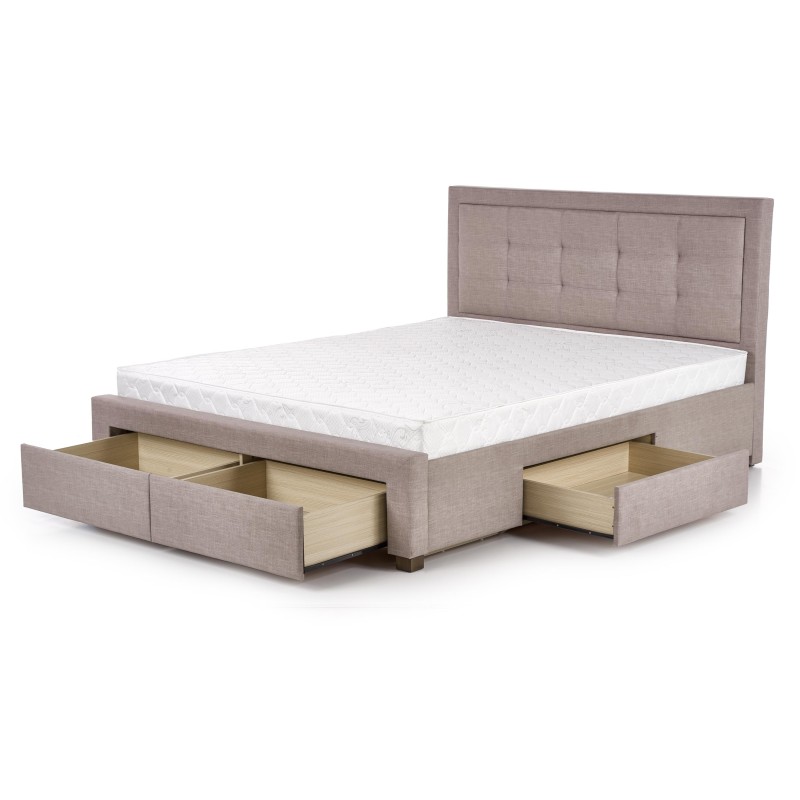 EVORA Κρεβάτι με συρτάρια μπεζ 164x215x111cm (για στρώμα 160x200cm)