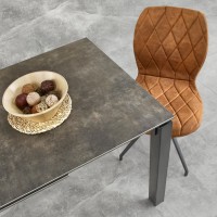 HORIZON Τραπέζι τραπεζαρίας επεκτεινόμενο με κεραμική επιφάνεια σε γκρι 120-180x85x76cm