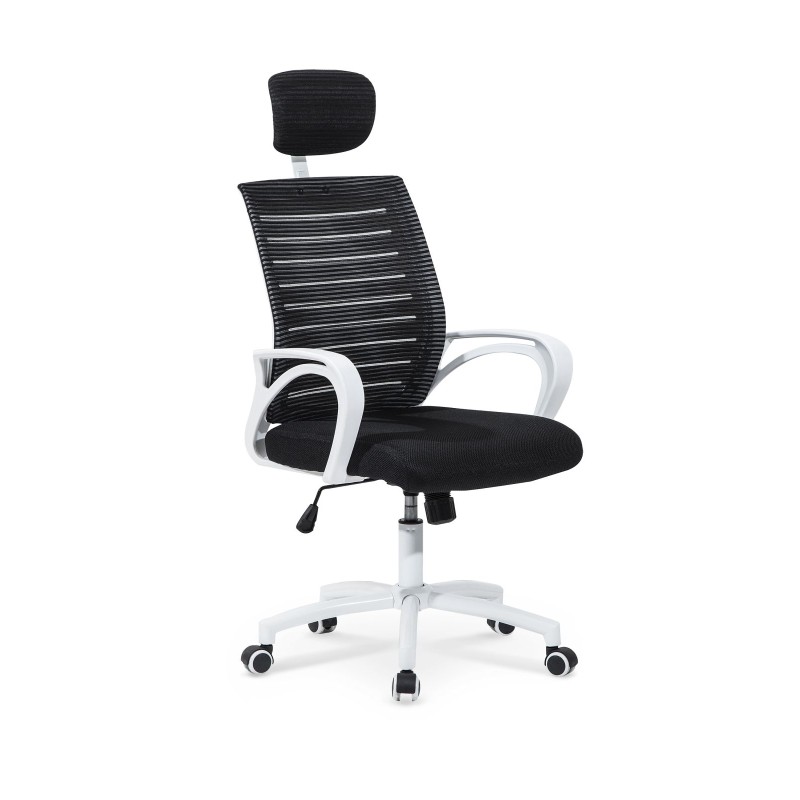 SOCKET Καρέκλα γραφείου με μηχανισμό TILT σε μαύρο/λευκό χρώμα 61x68x110cm
