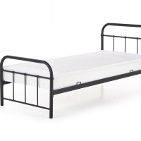 LINA 90 Κρεβάτι μεταλλικό σε μαύρο χρώμα 94x209x93cm (για στρώμα 90x200cm)