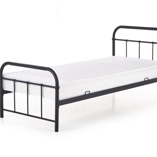LINA 90 Κρεβάτι μεταλλικό σε μαύρο χρώμα 94x209x93cm (για στρώμα 90x200cm)