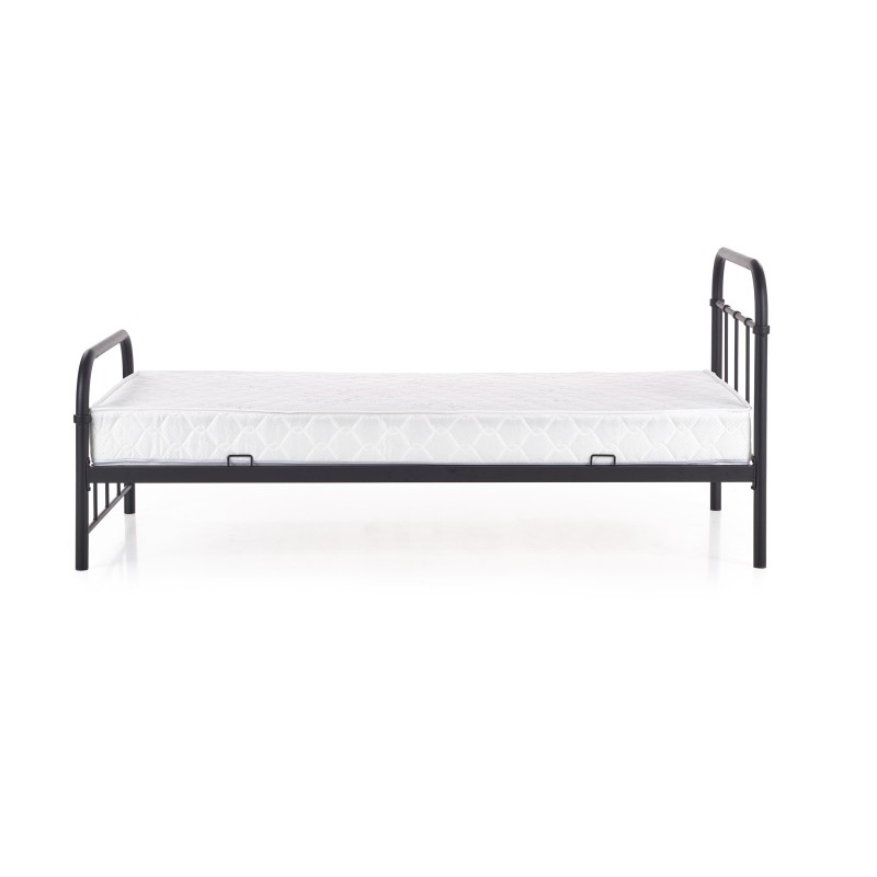 LINA 90 Κρεβάτι μεταλλικό σε μαύρο χρώμα 94x209x93cm (για στρώμα 90x200cm)