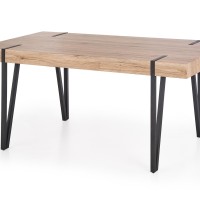 Τραπέζι τραπεζαρίας YOHANN 170/90/76 cm, san remo oak, πόδια - μαύρο
