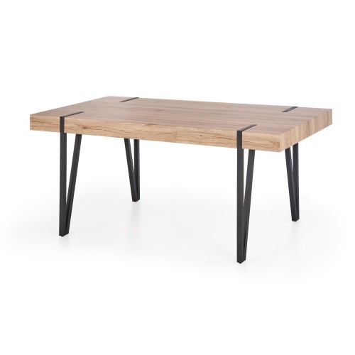 Τραπέζι τραπεζαρίας YOHANN 170/90/76 cm, san remo oak, πόδια - μαύρο
