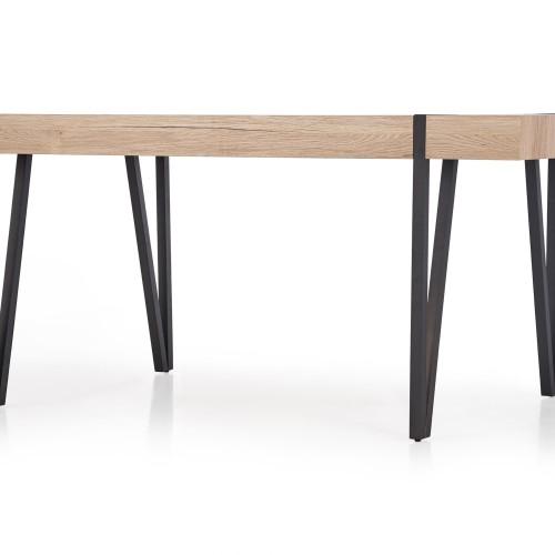 Τραπέζι τραπεζαρίας YOHANN 170/90/76 cm, san remo oak, πόδια - μαύρο