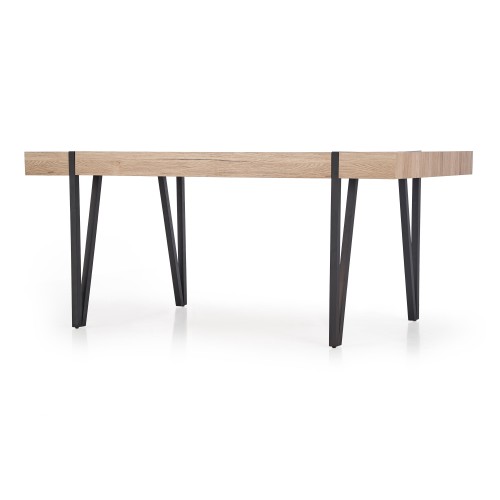 Τραπέζι τραπεζαρίας YOHANN 170/90/76 cm, san remo oak, πόδια - μαύρο