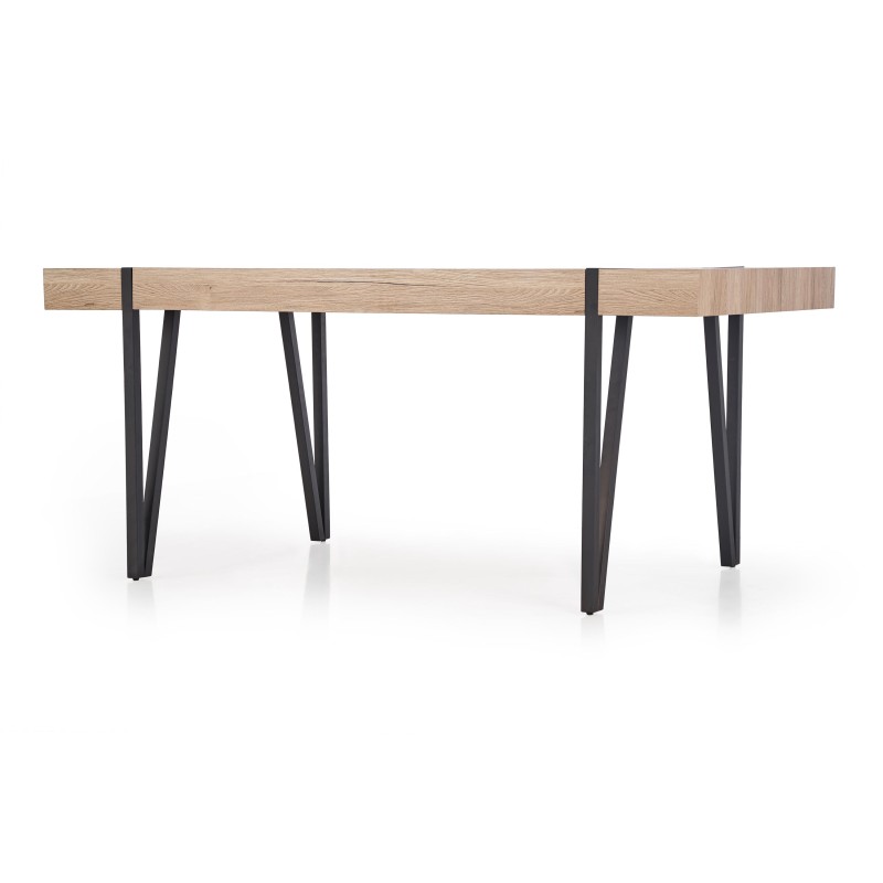 Τραπέζι τραπεζαρίας YOHANN 170/90/76 cm, san remo oak, πόδια - μαύρο
