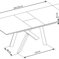 CAPITAL Τραπέζι προέκτασης χρυσαφένιο δρυς 160-200/90/76 cm