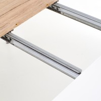 Τραπέζι τραπεζαρίας με επέκταση CALIBER λευκό ματ / δρυς san remo 160-200/90/76 cm