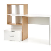 Γραφείο GROSSO διάσταση: 149/50/105 cm, υλικό: laminated μοριοσανίδες, χρώμα: χρυσαφένιο δρυς / λευκό V-UA-GROSSO-D.ZŁOTY/BIAŁY