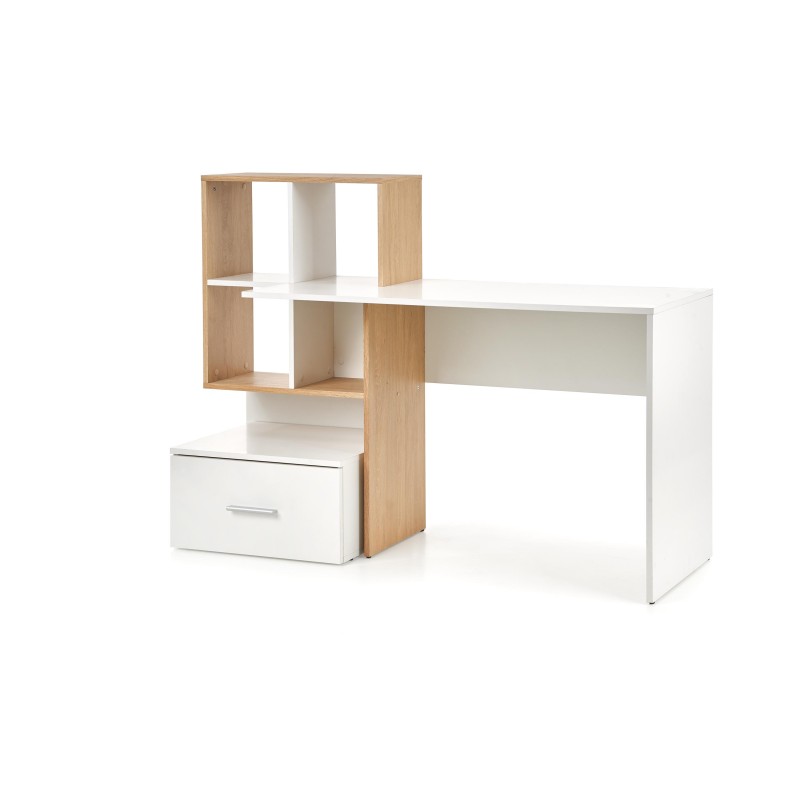 Γραφείο GROSSO διάσταση: 149/50/105 cm, υλικό: laminated μοριοσανίδες, χρώμα: χρυσαφένιο δρυς / λευκό V-UA-GROSSO-D.ZŁOTY/BIAŁY